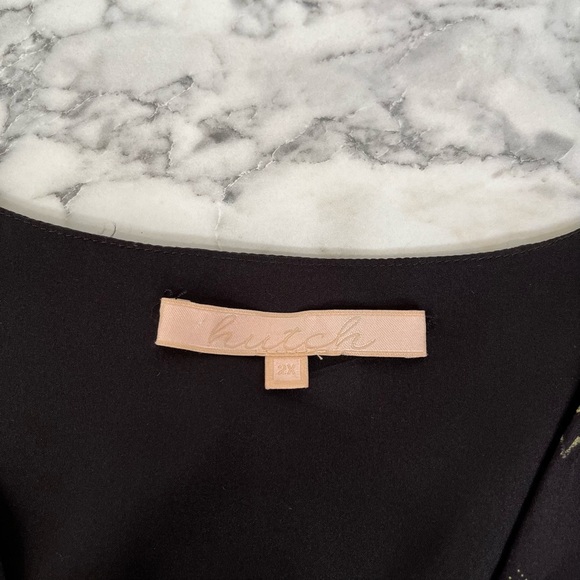 Hutch Anthropologie Starry Night Fit and Flare Dress Long Sleeve Founce 2X - Picture 9 of 10